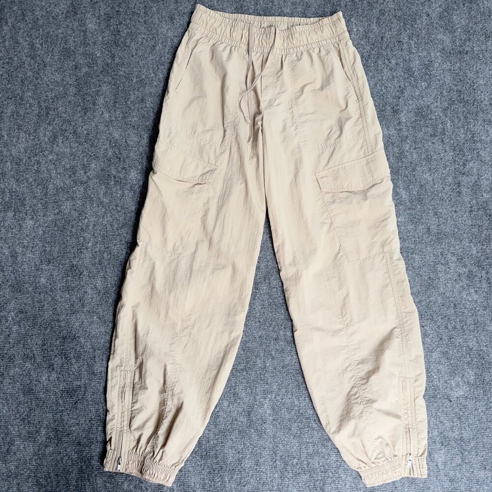 Old Navy Active XS Quick Dry Cargo Jogger Pants Beige Tan Nylon Hiking Travel